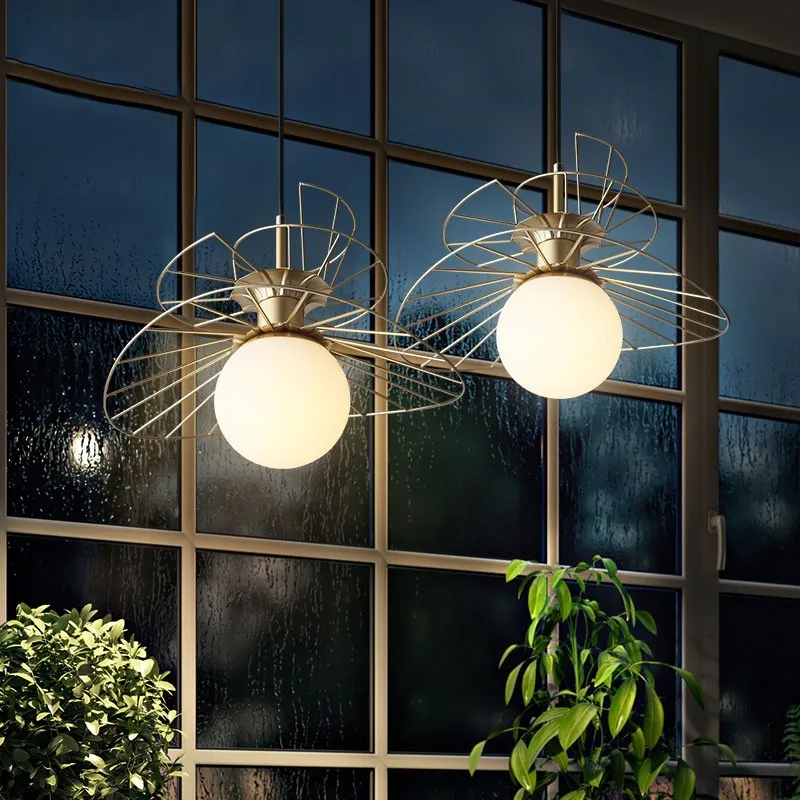 Beste Nordic Minimalistische Creatieve Hanglampen Persoonlijkheid Bar Restaurant Hanger Armatuur Gold Iron Kichen Decor Led Opknoping Lamp