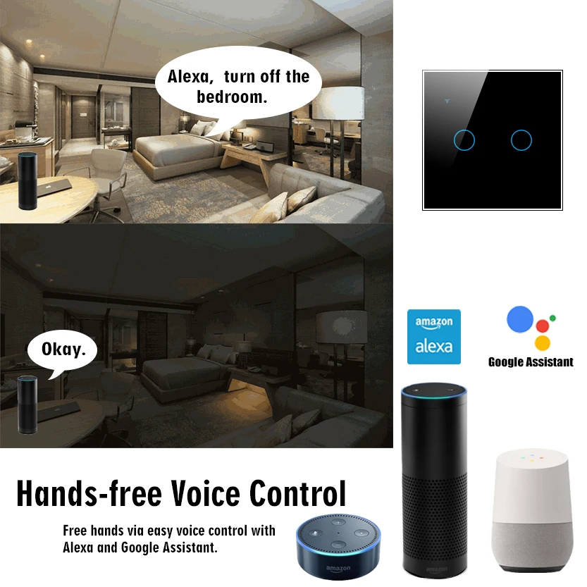 Интеллектуальный переключатель Wi Fi Беспроводной настенный светильник сенсорный