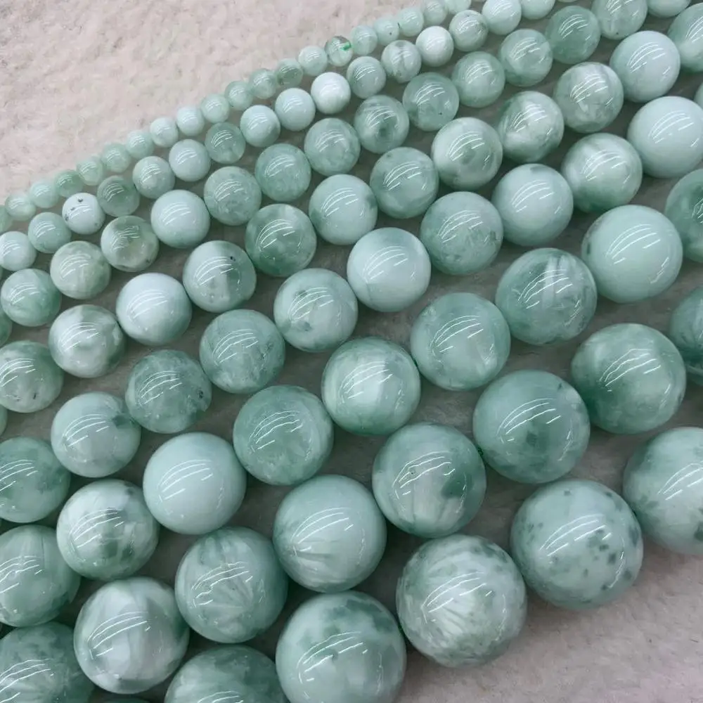 6mm 8mm 10mm runde grün Angelite stein perlen natürliche edelstein perlen DIY lose perlen für schmuck machen strang 15 