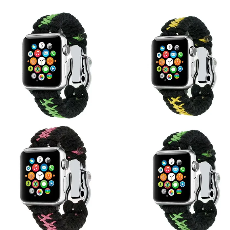 

Браслет из паракорда для Apple Watch 45, 41, 42 мм, 38, нейлоновый ремешок для iwatch 44 мм, 40 серии 7654