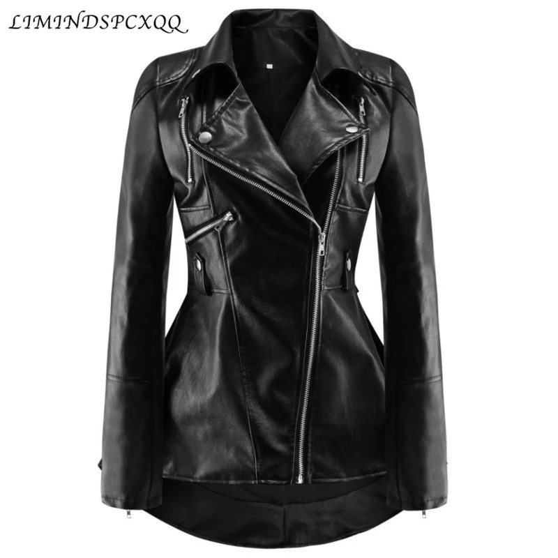 2021 Новый осень-зима с лацканами из искусственная (-ый) искусственной кожи на