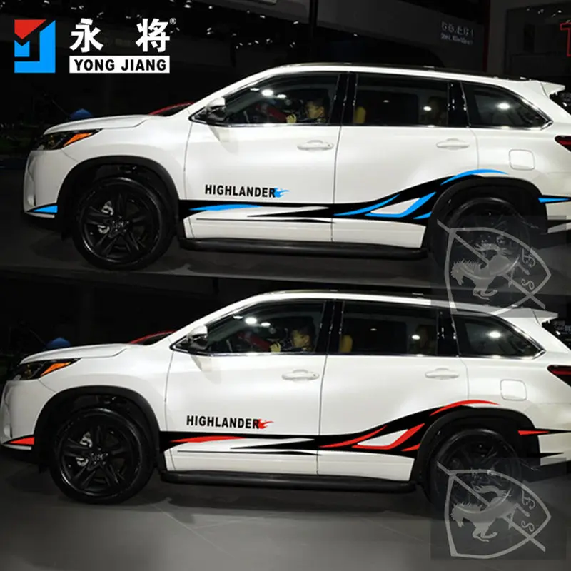 

Car stickers FOR Toyota Highlander 2015-2020 body exterior decoration fashion sports decals New Highlander color bar