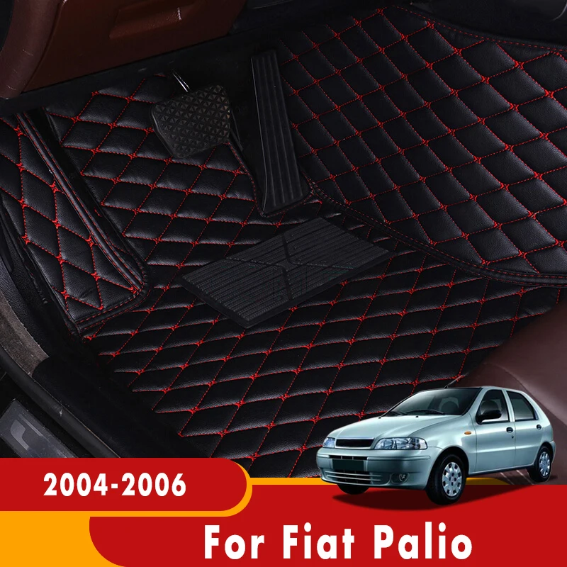 Alfombrillas impermeables de cuero para coche, accesorio de cubierta para Interior de automóvil, alfombrilla envolvente personalizada, para Fiat Palio 2006, 2005, 2004