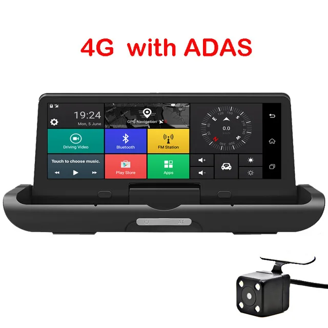 " ips 4G gps навигация автомобильный видеорегистратор камера с камерой заднего вида ADAS Android 5,1 автомобильный рекордер 1080P HD камера ночного видения