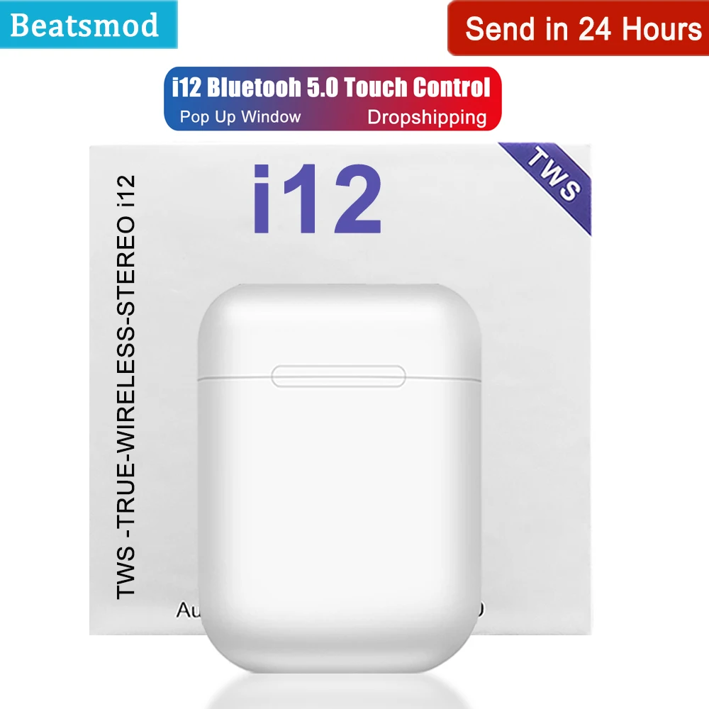 i12 TWS Wireless Earphones Bluetooth 5.0 Headset Drop Shipping Touch Control Mini Earbuds for Smart Phone pk i11 i14 i60 i30 i9s