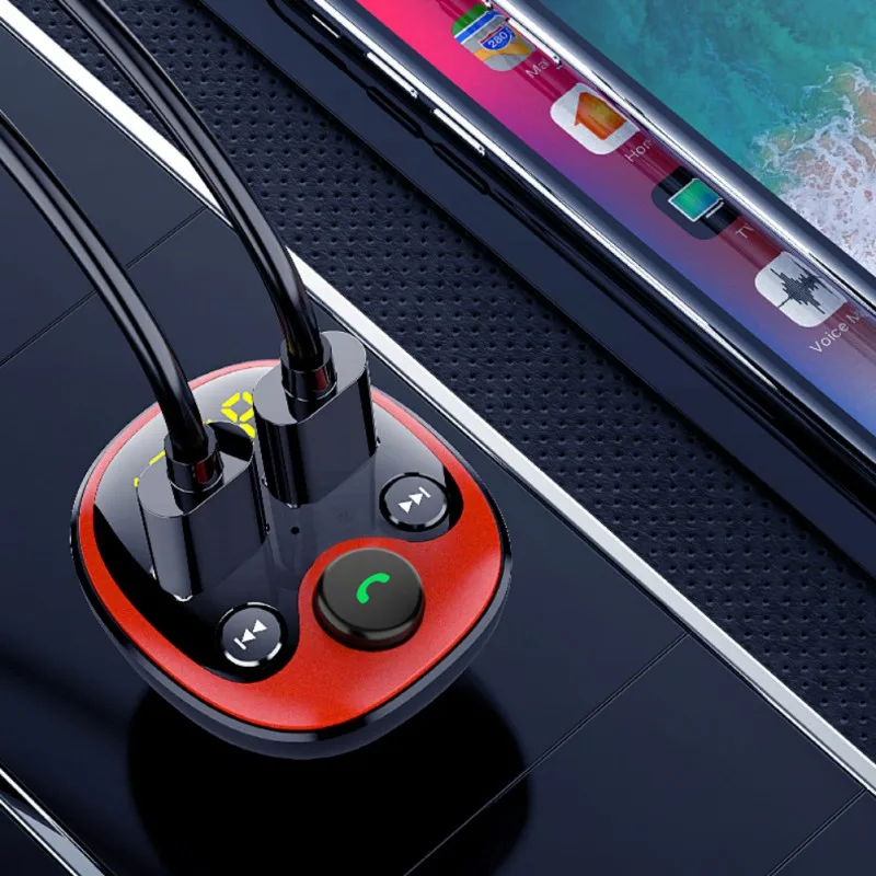 Профессиональный fm-передатчик модулятор Bluetooth Handsfree автомобильный комплект MP3 аудио плеер с быстрой зарядкой 3.1A двойной USB Автомобильное зарядное устройство
