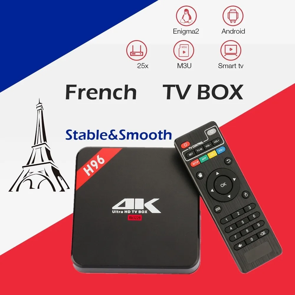 Французский IP TV Box H96 4K Android NEO Европа Франция арабский Марокко Smart Set top tv только без
