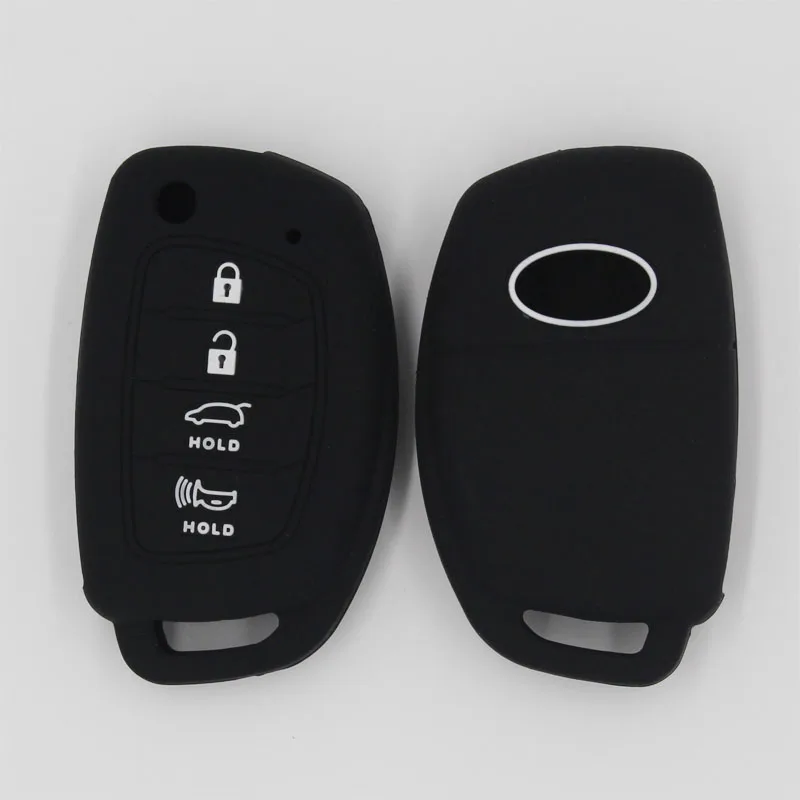

3PC silicone rubber car key case cover set shell For Hyundai I45 Ix35 I40 Elantra Sonata Mistra Santa F Tucson 4BTNS Fodling Key
