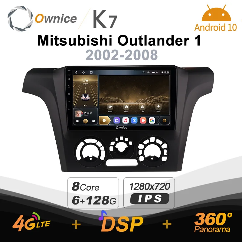 

Автомобильный радиоприемник Ownice 6G + 128G Android 10,0 для Mitsubishi Outlander 1 2002 - 2008 мультимедийный плеер аудио 4G LTE GPS Navi