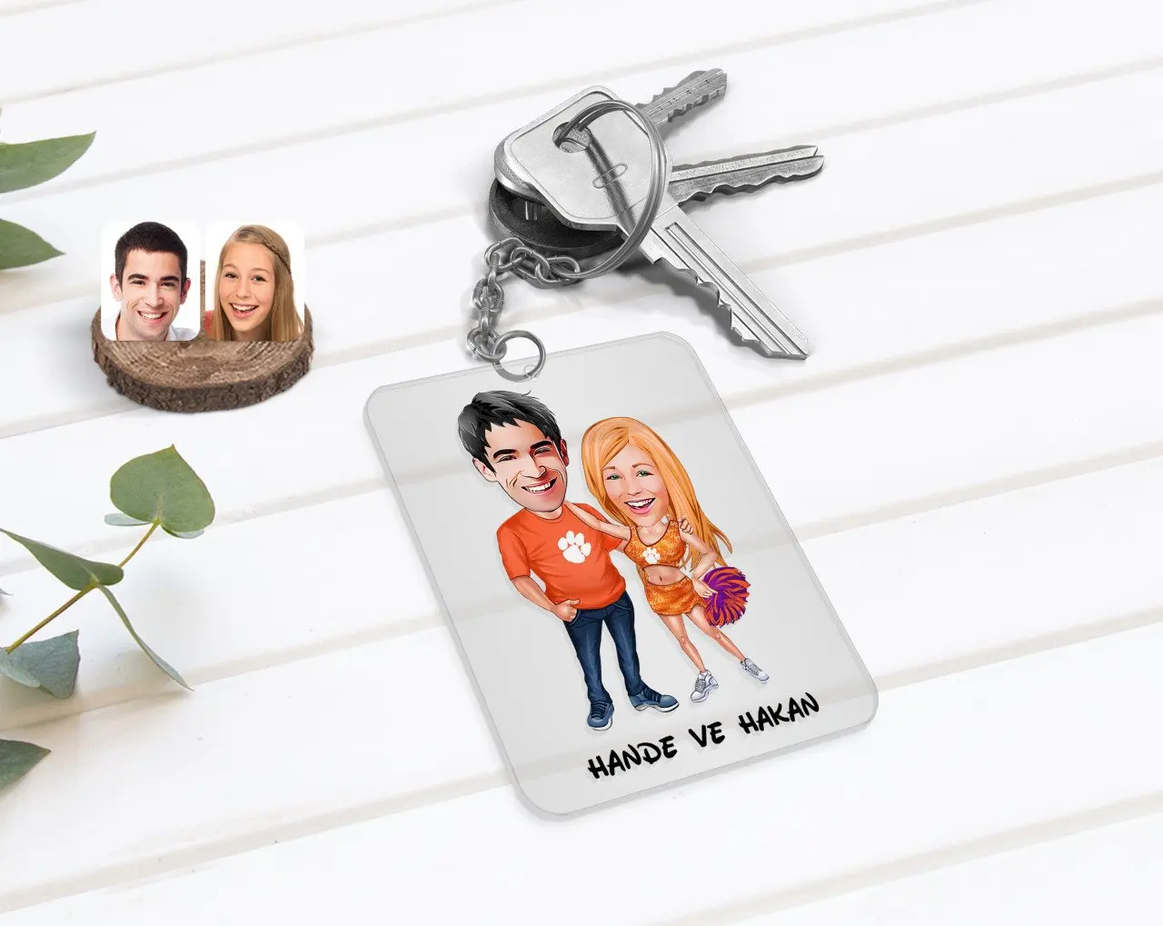 

Personalized Valentine Caricature Of Transparent Plexiglass Anahtarlık-54