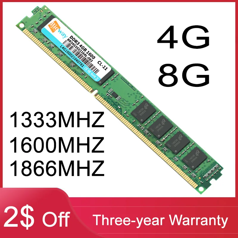 

Bigway DDR3 4G 8G 1333 1600 1866 мгц модуль памяти для настольного компьютера совершенно новый подлинный прямые продажи с завода