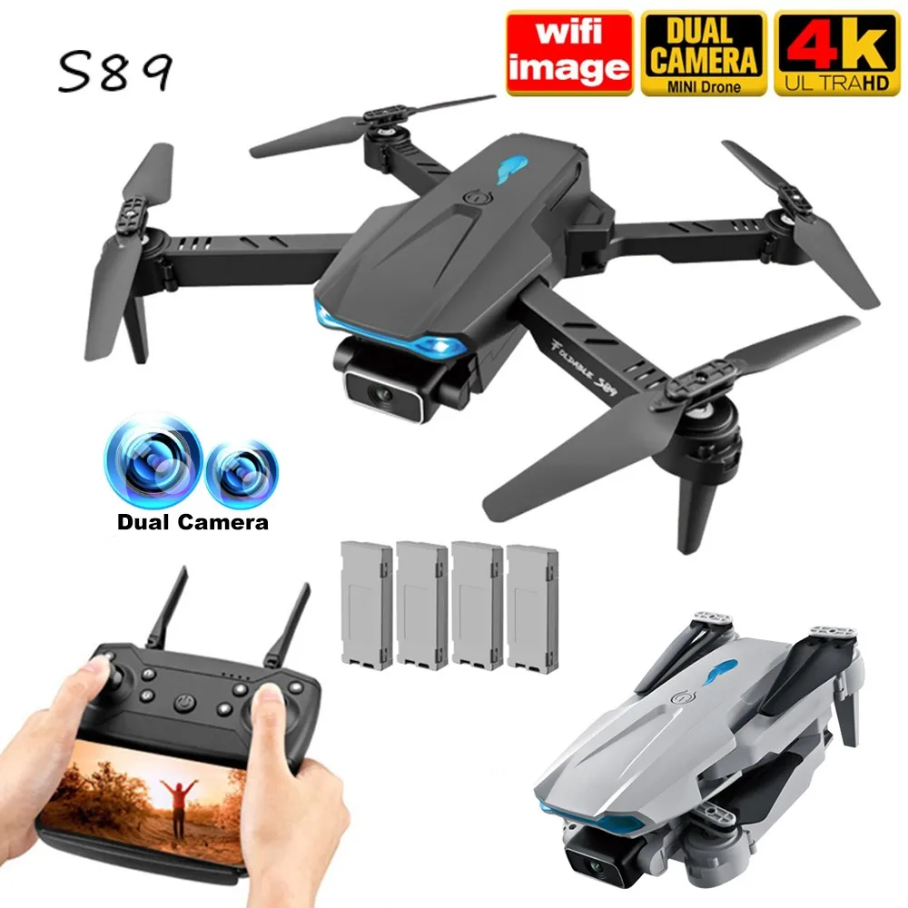 

2021 New S89 Drone 4k HD Dual Camera 1080P WiFi Fpv Visual Positioning Dron Height Preservation Rc Quadcopter VS V4 Drone