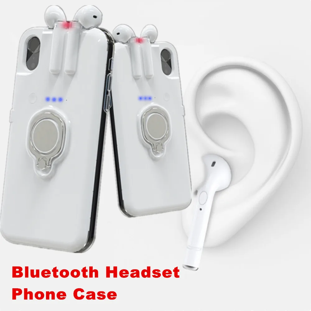 Оптовая продажа беспроводные TWS Bluetooth наушники чехол для телефона iPhone X 7 8 6 6S Plus 5 0