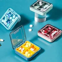 sealed 4 grids nordic design pill case portable pill box drug tablet medicine storage holder splitter organizer container case