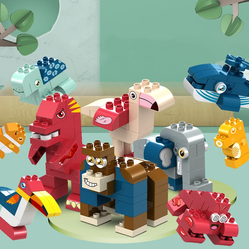 Фигурки динозавры большого размера серии сделай сам с животными и гориллой