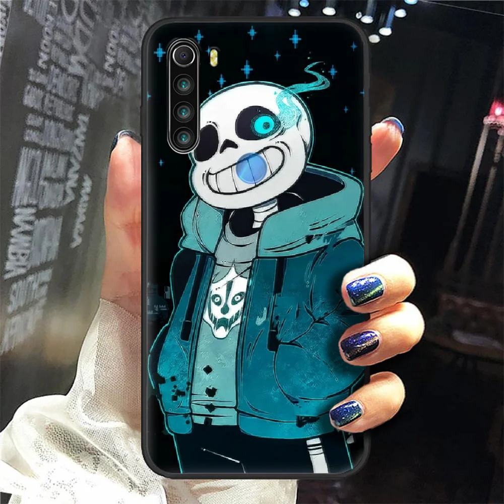 

Skull undertale sans Phone Case Cover Hull For XIAOMI Redmi 7a 8a S2 K20 NOTE 5 5a 6 7 8 8t 9 9s pro max black bumper fashion