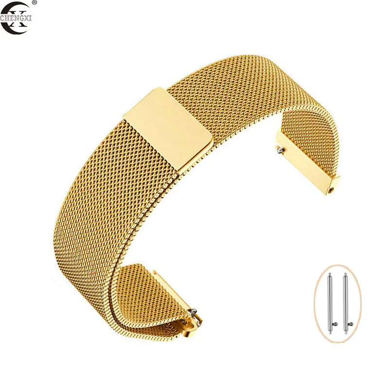 Gold Горячая Миланская петля браслет из нержавеющей стали ремешок для samsung gear S3 S2 Galaxy Watch 46 мм 42 мм huawei GT Amazfit GTR 47 мм - Цвет ремешка: Gold