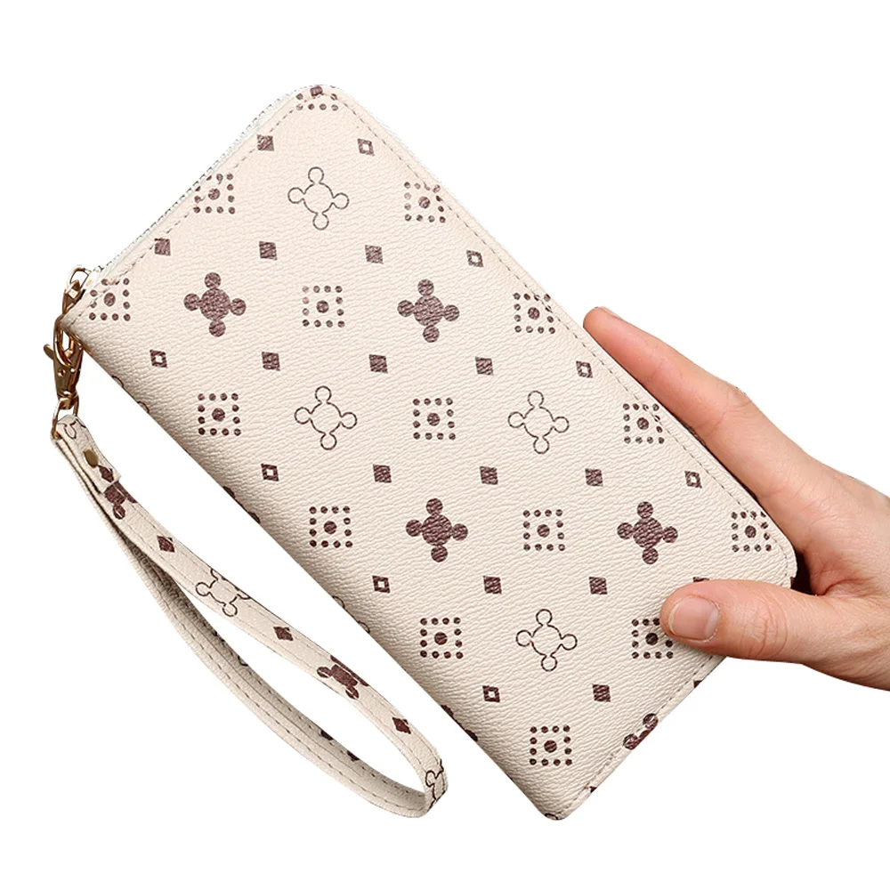 

Women Fashion Printed Clutch Wallet Ladies Casual Wristlet Long Leather Coin Purse Money Clip Passport Card Holder Phone Pocket