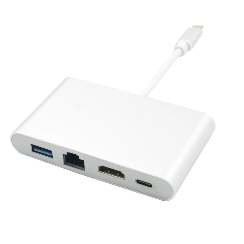 Usb type-C к HDMI 4K + Gigabit Ethernet (порт RJ45) USB зарядное устройство OTG 3 0 концентратор 1 адаптер