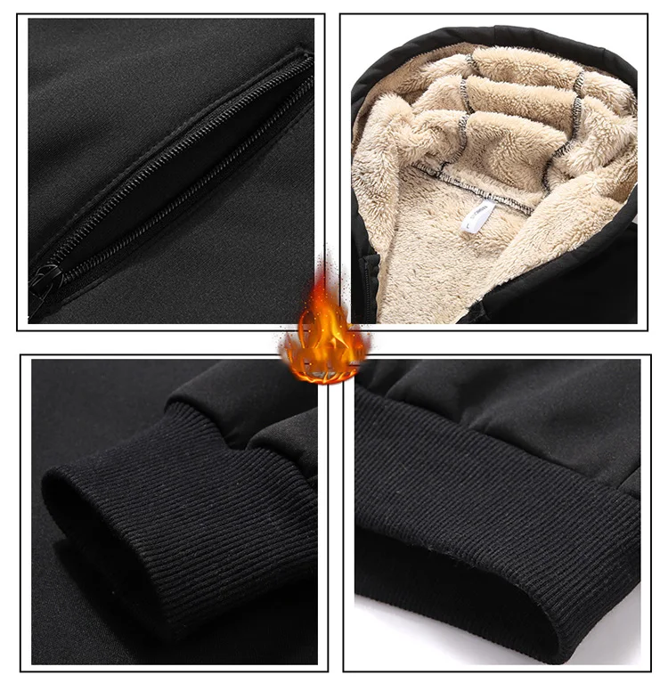 

Lamb Cashmere Tracksuit Men Winter Mens Hoodie+Pants Fleece Thick Hooded Track Suit Casual Warm Men Set Winter Two Pieces Set