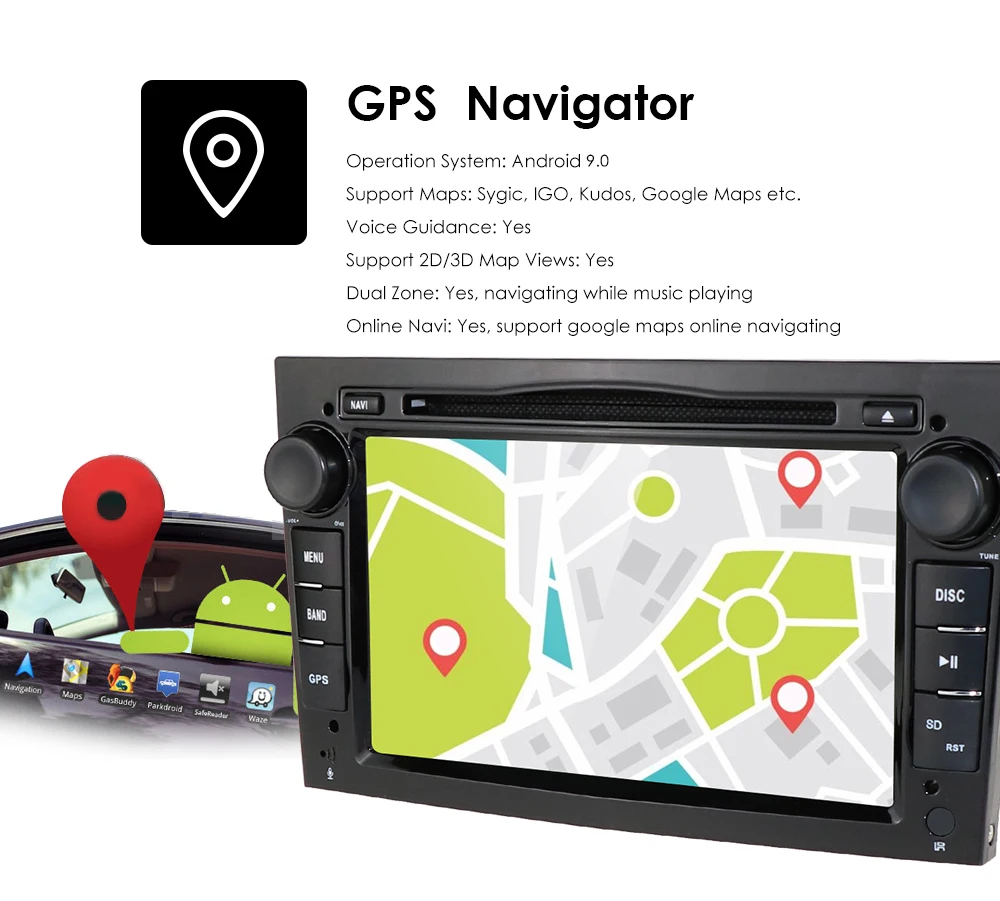 HD 1024*600 Восьмиядерный 2din Android 9 0 4G + 64G Автомобильный dvd плеер для Opel Corsa Vectra C D Meriva Vivaro