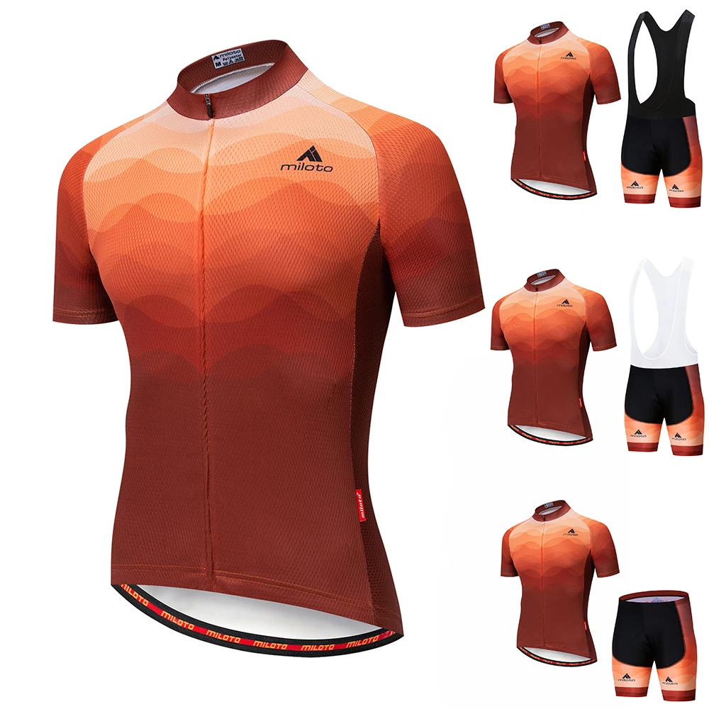 

2021 MILOTO Pro Bicycle Team Short Sleeve Maillot Ciclismo Men's Cycling Jersey Summer Breathable MTB Bike Cycling Clothing Sets
