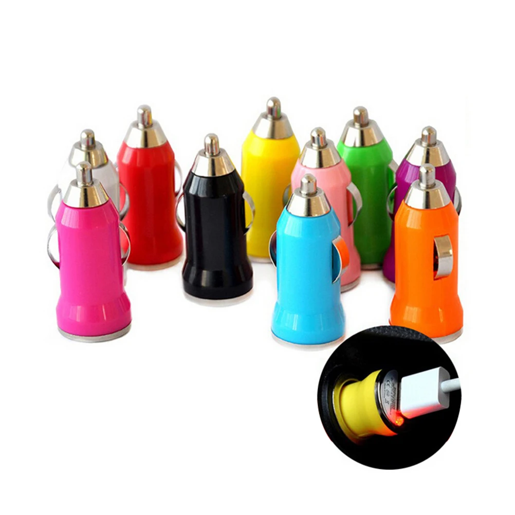 

1 шт. Универсальный Автомобильный USB металлический мини-адаптер для зарядного устройства с 1 портом для сотового телефона