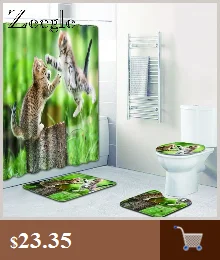 Zeegle с зеленым рисунком, 4 шт., Противоскользящий коврик для ванной, набор ковров для ванной комнаты, микрофибра, коврики для туалета, коврики для ванной комнаты