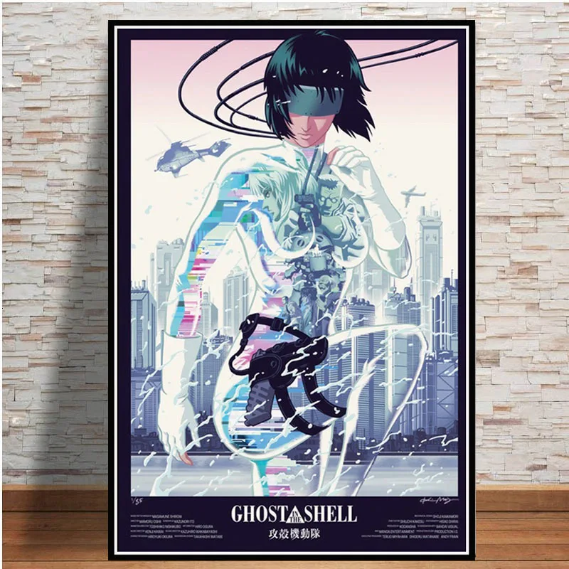 Poster And Prints Hot Ghost In The Shell Fight Police Japan Anime Art Paintings Canvas Wall Pictures For Living Room Home Decor
