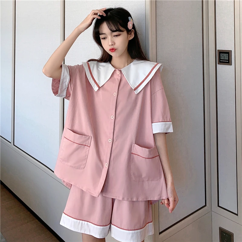 Пижама женская с ушками кролика комплект из 2 предметов милая розовая пижама для