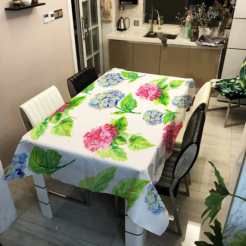

Printed color flower sea washable decorative household waterproof tablecloth
