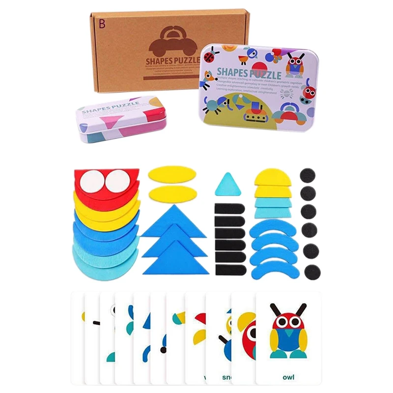 

Geometric Shapes 3D Puzzles Wooden Toys for Children Game Baby Learning Educational Toy Kids Wood Jigsaw Puzzle