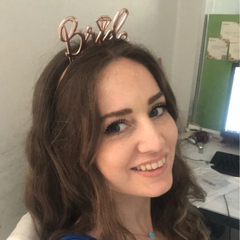 Bride Crown Hairband Girl Wedding Hair Accessories Rose Gold Silver Children Party Hoop Handmade Alloy Hairbands Marry Gift | Детская