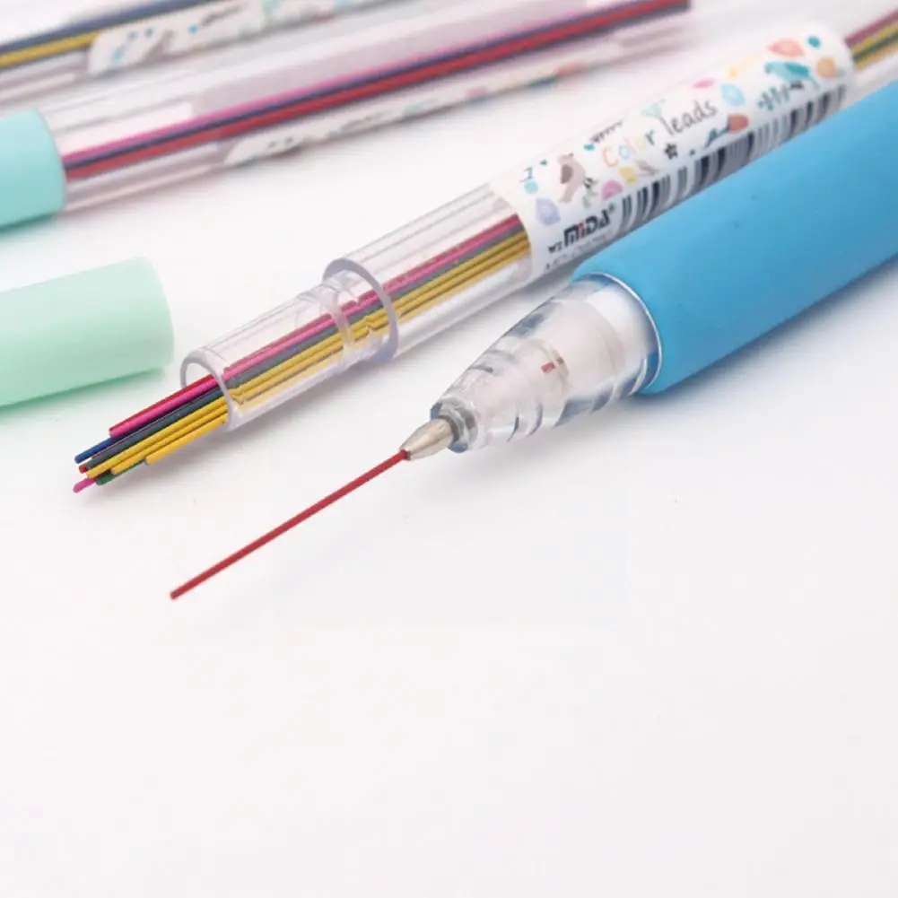 

1pcs/lot 0.5mm 0.7mm Sketch Drawing Refill Colorful Pencil Mechanical Color Lead Lead Supplies Sketch School Drawing Office C1Y1