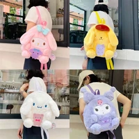kawaii cinnamoroll sanrio plush backpack my melody kuromi plushie bag anime purin dog backpacks for girls cute stuffed toys gift