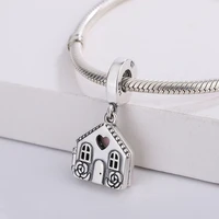 925 sterling silver love heart family smart house pendant charm bracelet necklace fashion diy jewelry making for pandora