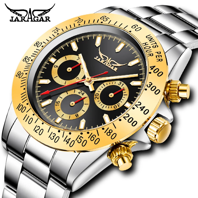 Часы Jaragar Мужские механические роскошные брендовые автоматические деловые с