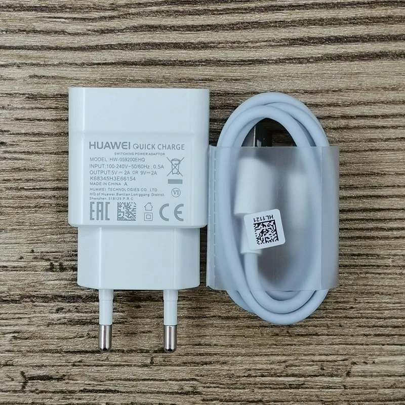 

Original huawei QC2.0 Fast Charger 9V 2A EU plug Usb 3.1 Type-C cable quick charge adapter for P8 P9 P10 Nova 3 3i