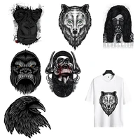 fashion pvc patch deal with it clothes wolf heat transfer printing t shirt girl iron on patches for clothing animal stickers