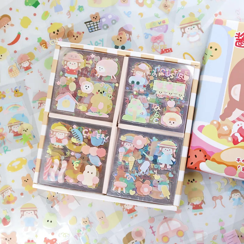 100 листов Kawaii декоративные наклейки в коробках для ежедневника DIY планировщик