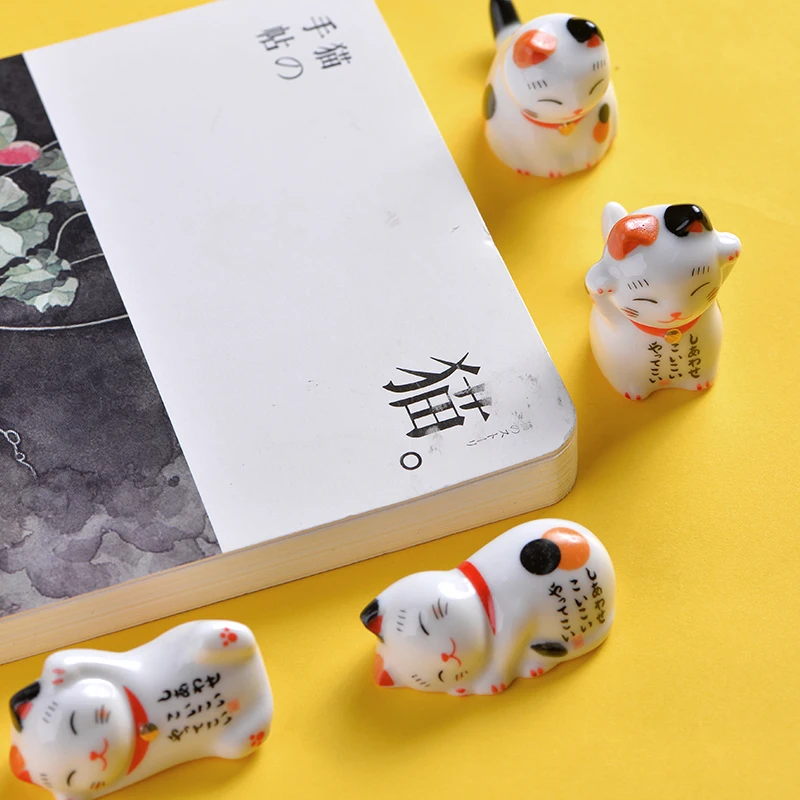 Ceramic creative paint brush pen holder cat shape shelf display stand craft decoration acrylic painting art supplies | Канцтовары для