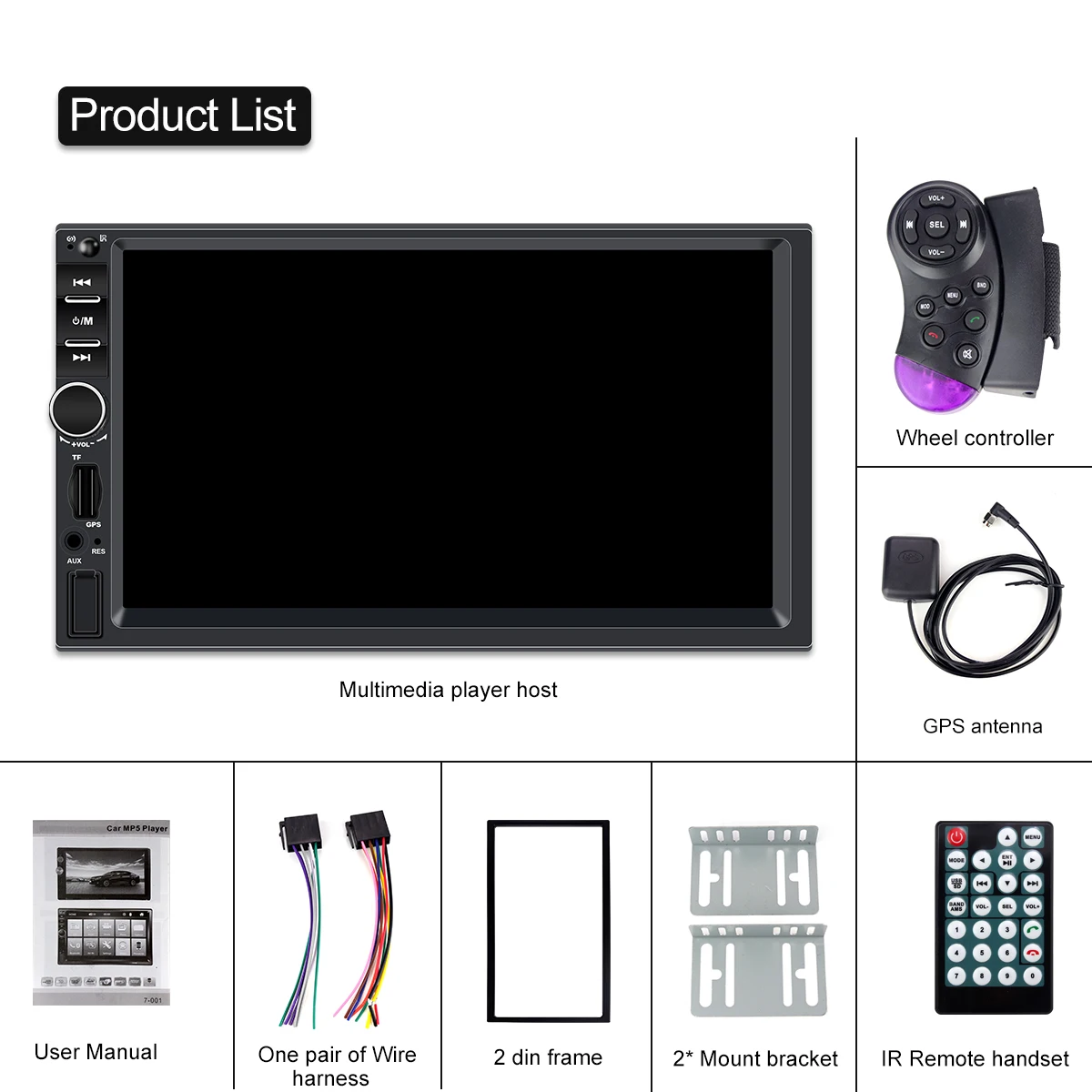 2 din car radio gps auto radios navigation multimedia player touch screen vehicle GPS navi double din autoradio