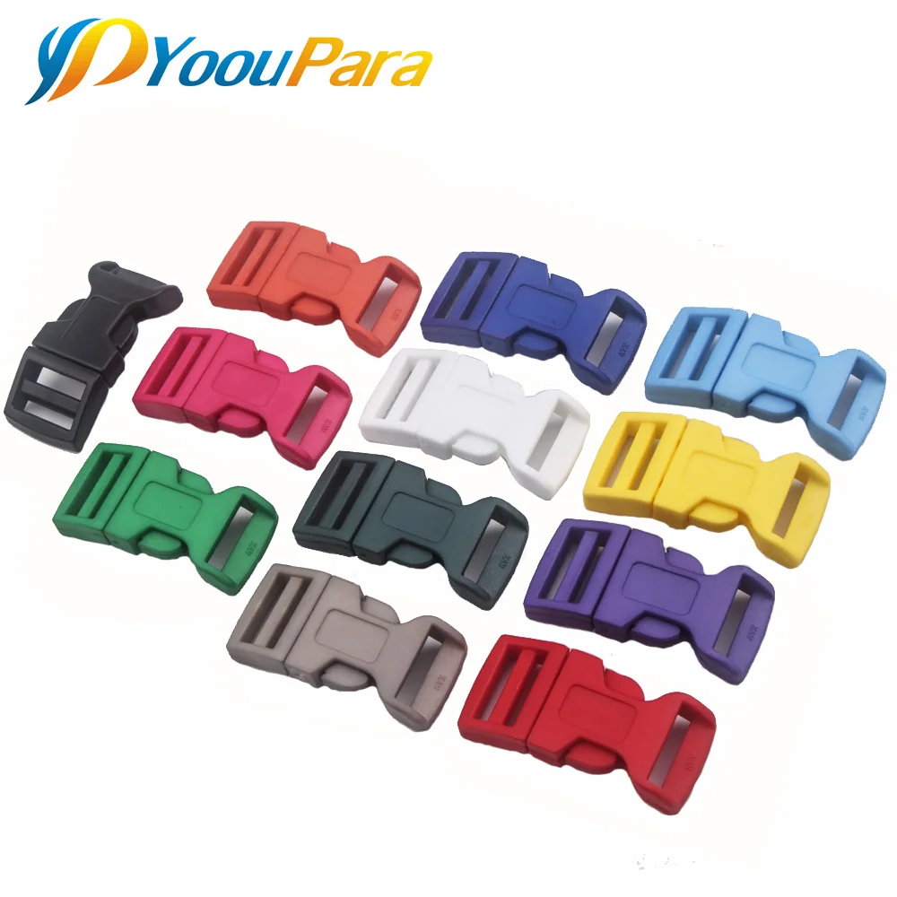 10 шт. 15 мм цветные пластиковые застежки контурные боковые для Паракорда браслета