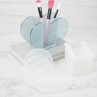 silicone heart shape vase epoxy mold for makeup jewelry storage box casting mold flowers planting flower pot container molds