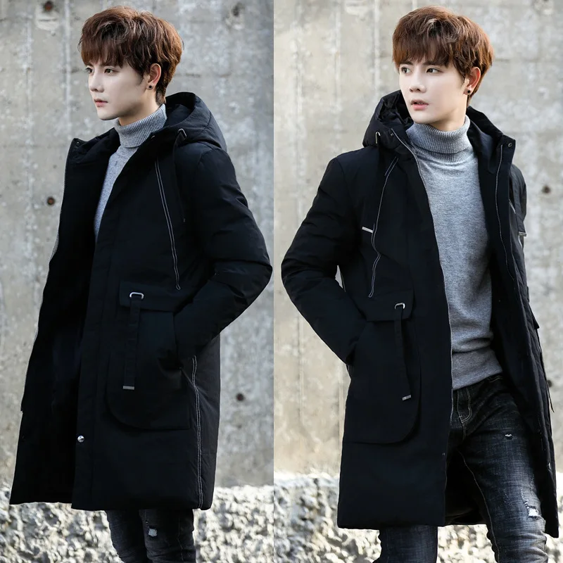 Новинка зимние пальто мужские пуховики 2019 модная Повседневная Теплая мужская