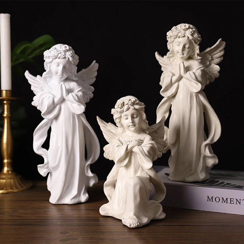 

Angel Miniature Statue Ornaments Resin Artistic Fairy Garden Figurine Decoration Store Home Desktop Crafts Kids Toy Figures