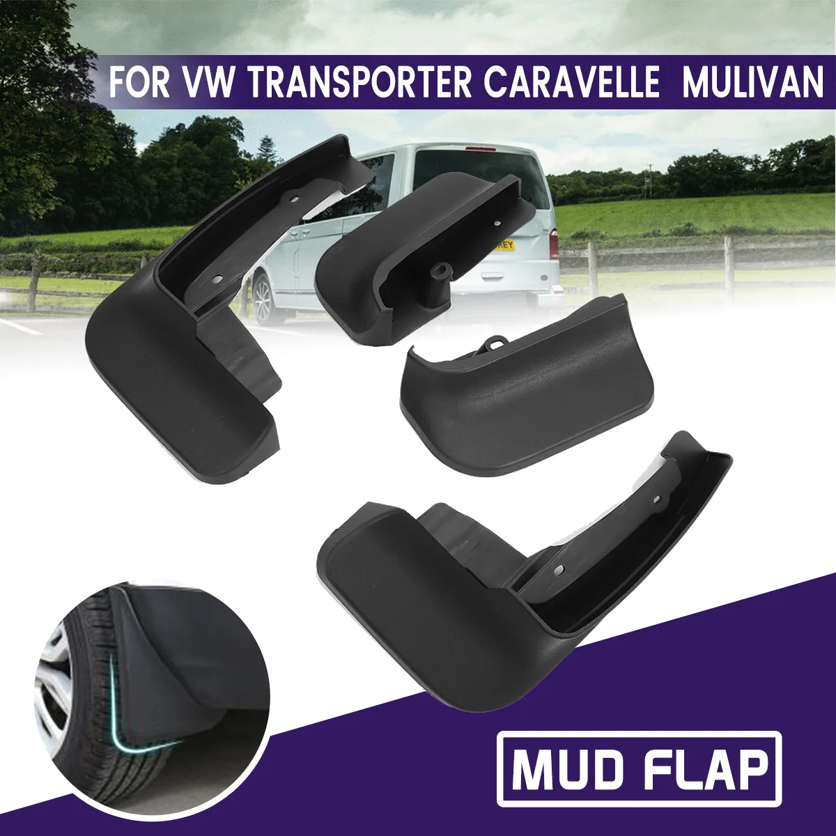 1 комплект для VW Transporter T6 Caravelle 2016 2017 2018 Mulivan 2017-2018 брызговики автомобилей крыльев |
