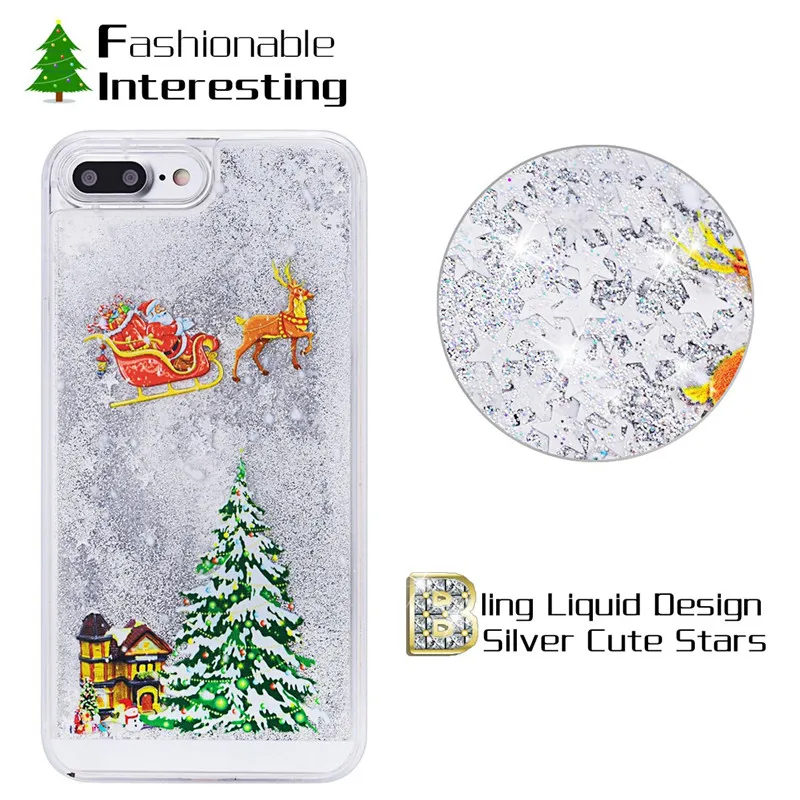 Динамичными плавающими жидкими Рождественский Чехол для мобильного телефона