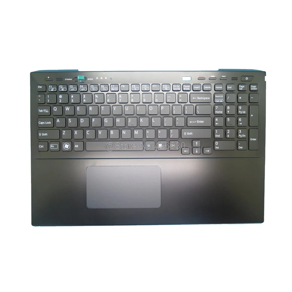 Ноутбук Palmrest US клавиатура с подсветкой для SONY VAIO SVS15 серии 9z.n6cbf. 601 черный тачпадом