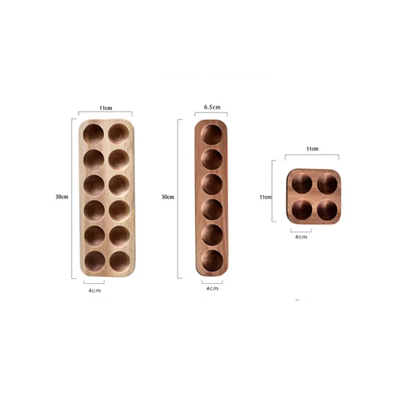 

Japanese Style Simple Wooden Double Row Egg Storage Box Home Organizer Eggs Shatterproof Holder Kitchen Refrigerator Rack